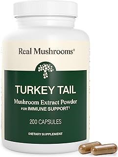 Real Mushrooms Turkey Tail Capsules – Organic Mushroom Extract for Daily Wellness, Gut Harmony, Energy Support – Vegan, Non-GMO, No Fillers – Turkey Tail Extract 200 Count Mushroom Supplement