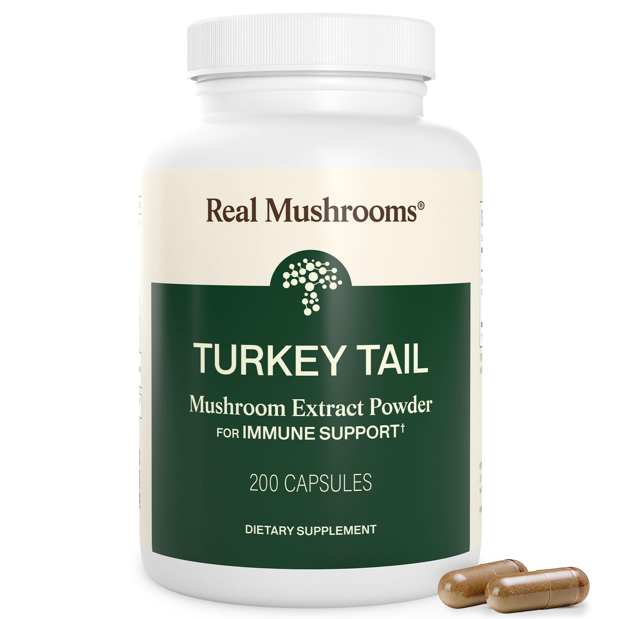 - Real Mushrooms Turkey Tail Capsules – Organic Mushroom Extract for Daily Wellness, Gut Harmony, Energy Support – Vegan, Non-GMO, No Fillers – Turkey Tail Extract 200 Count Mushroom Supplement
