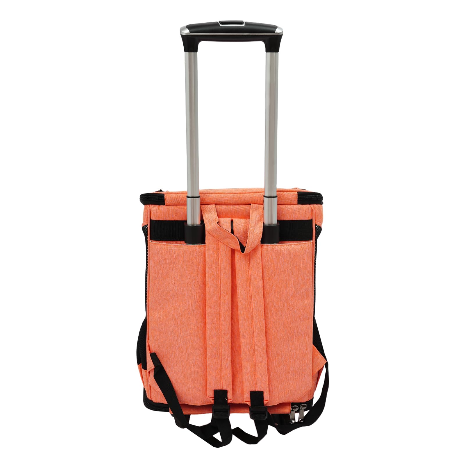 Transportín para perros con ruedas, plegable, mochila para gatos con mango telescópico, cajas de transporte para gatos grandes y perros pequeños con malla transpirable, mochila para mascotas de hasta