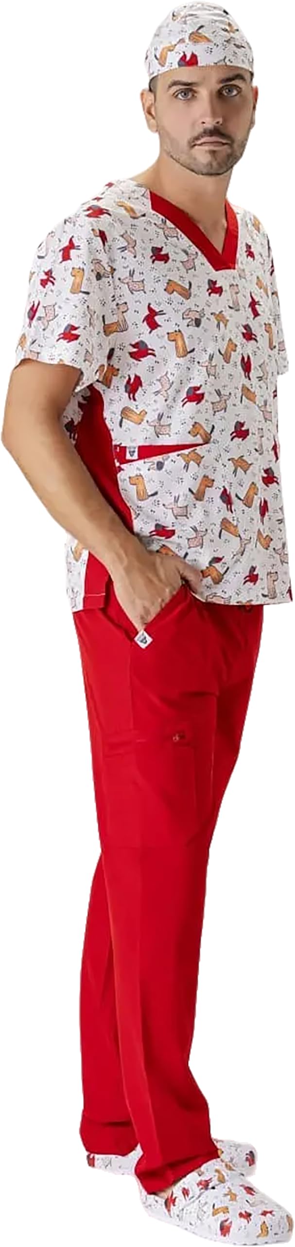 WORKTEAM Zuecos Sanitarios Estampados Ultraligeros De Eva con Hebilla Ajustable, Ergonómicos Y Anatómicos con Cámara Ortopédica para Un Confort Diario. Unisex