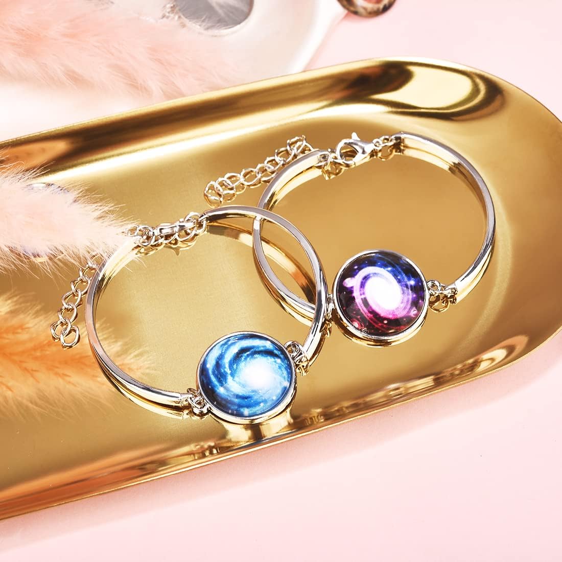 DROLE 20Pcs Cabochon Bracelet Settings Kit-10Pcs 20mm Antique Silver Adjustable Bracelet Blank with 10Pcs 20m Round Clear Glass Cabochons for Jewelry Making - Image 5