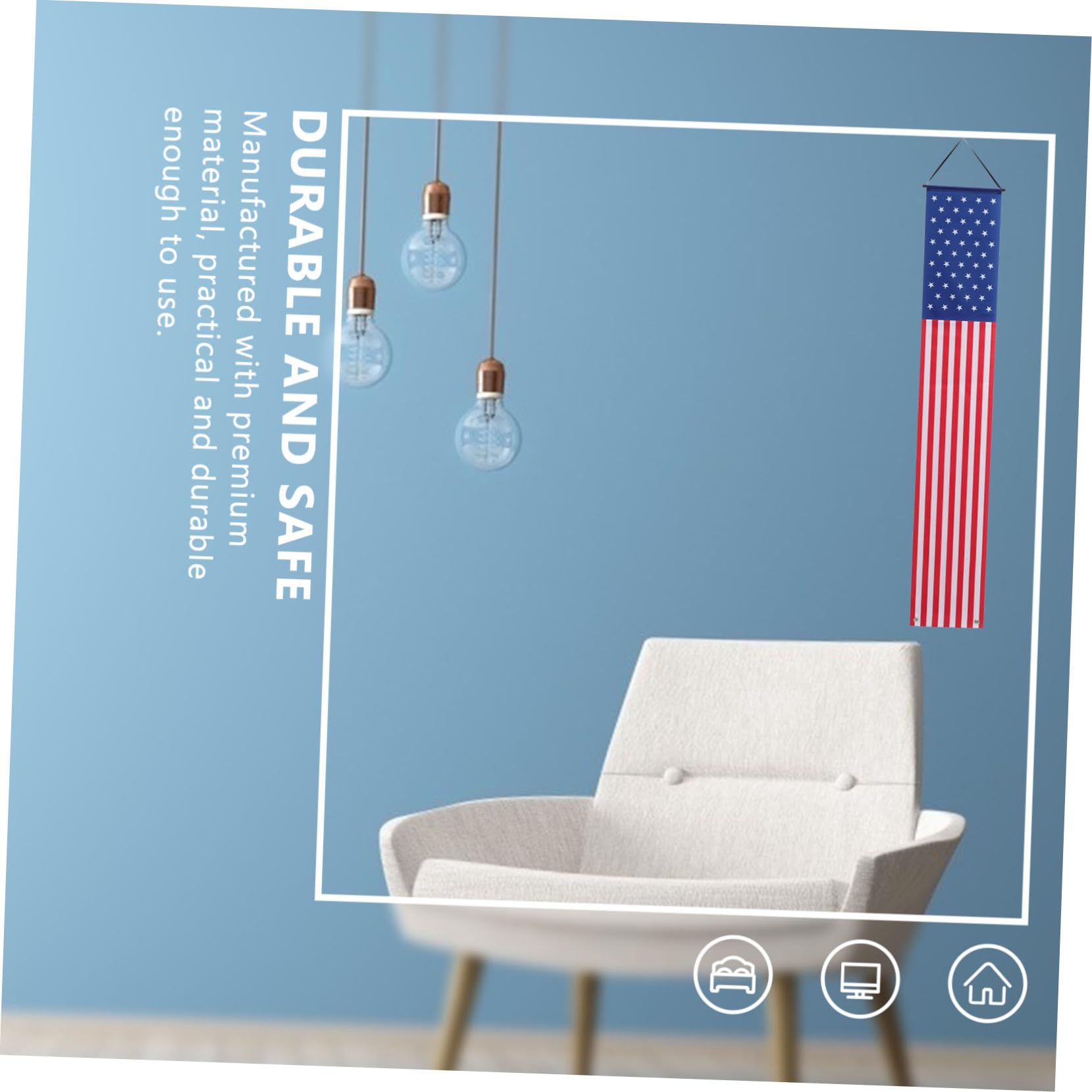 VICASKY 5 Paia Banner per Poliestere Decorazione Patriottica per Festa Dellindipendenza Usa Striscione Riutilizzabile per Ingresso e Festa Americana