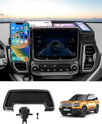 Miniatura 1 de Autorder Soporte de teléfono para Ford Bronco Sport 2021 2022 2023, accesorios para consola central, organizador de tablero con soporte para teléfono