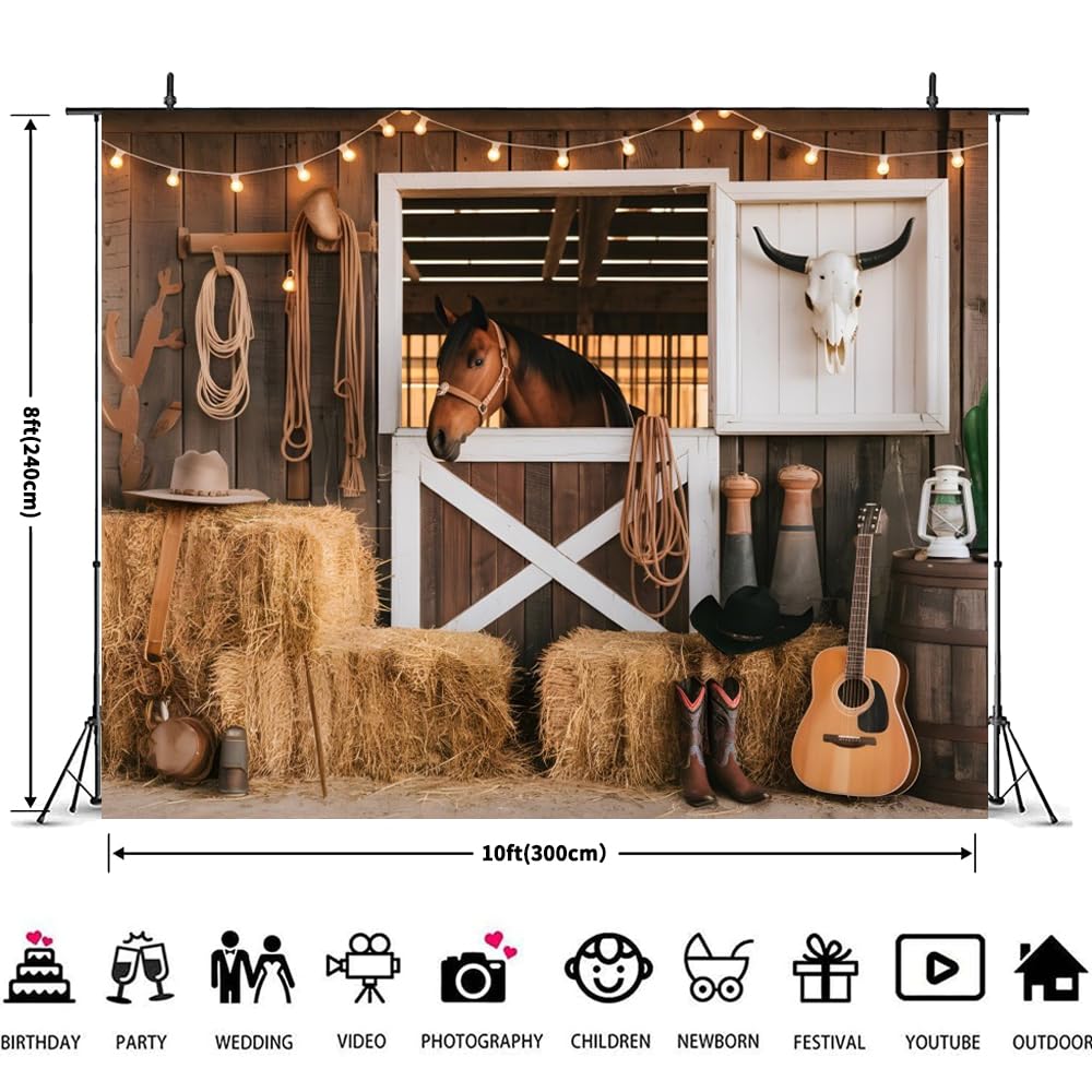 Western-Party Hintergrund – Cowboy Scheunentur Design, 3 X 2,4 M, Für Geburtstag, Fotoshooting, Wild West Theme