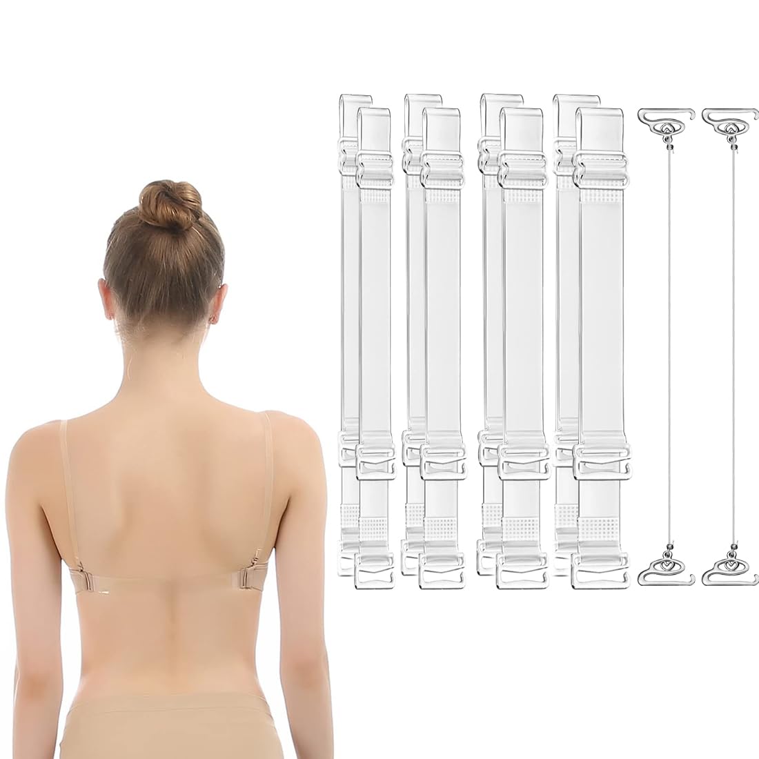FRCOLOR 10pièces Bretelles De Soutien- Transparentes Et