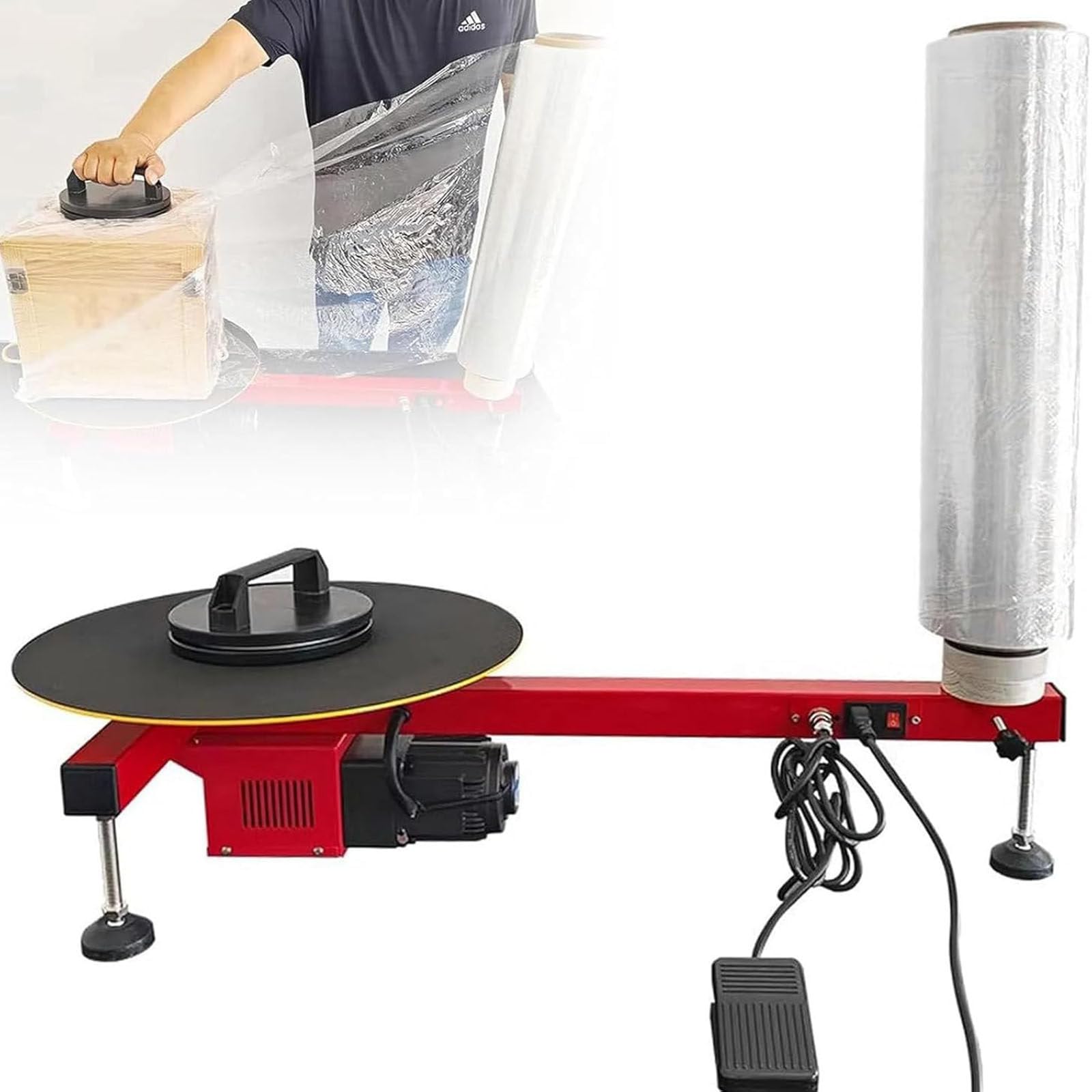 Elektrische Stretchfolien-Verpackungsmaschine, Schrumpffolien-Abroller