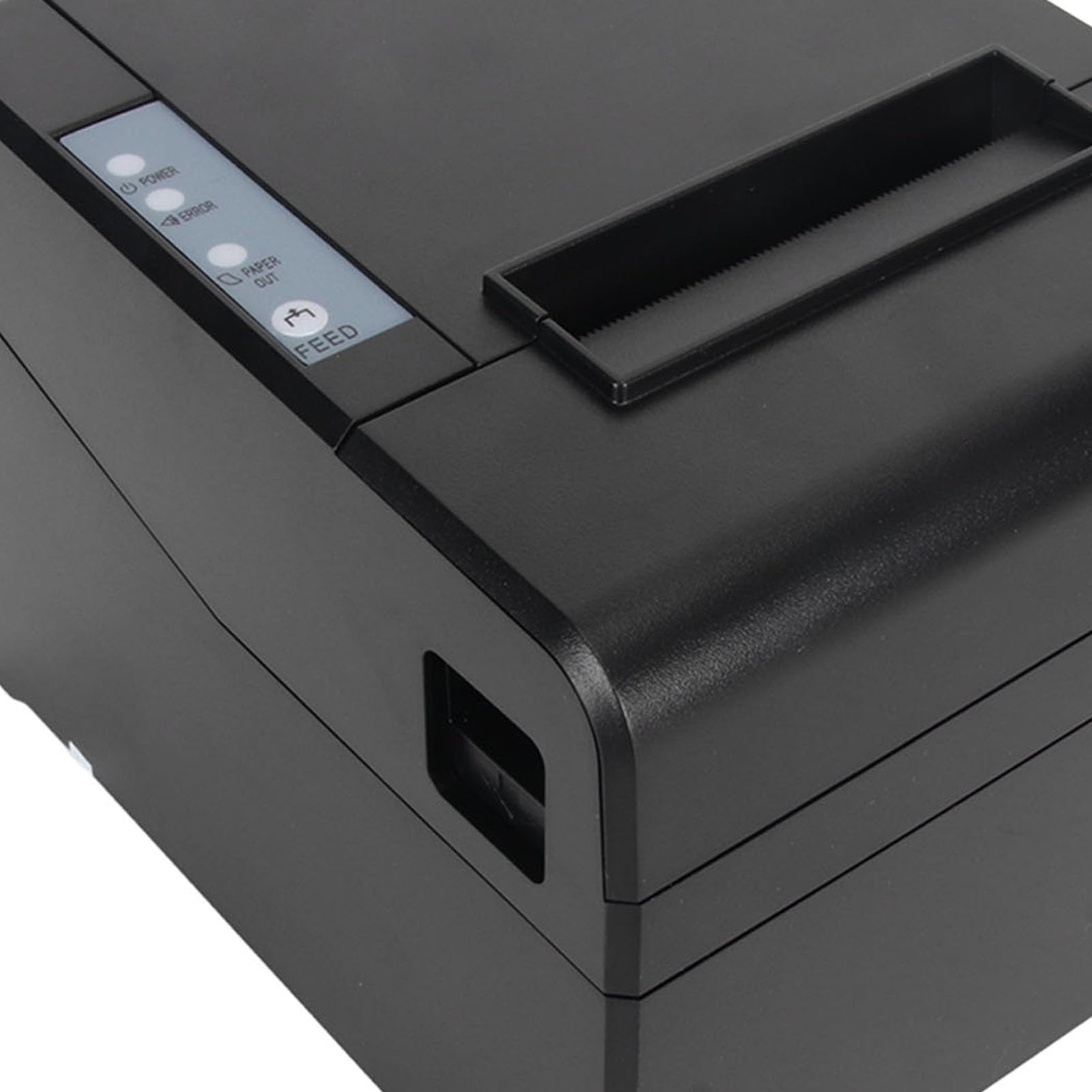 Termiczna Drukarka pokwitowań USB, Przenośna Bezatramentowa Drukarka Etykiet 80 Mm dla Małych Firm, Szybkie Drukowanie Interfejs USB LAN, Stacjonarny System POS Drukarka Etykiet (Wtyczka UE)