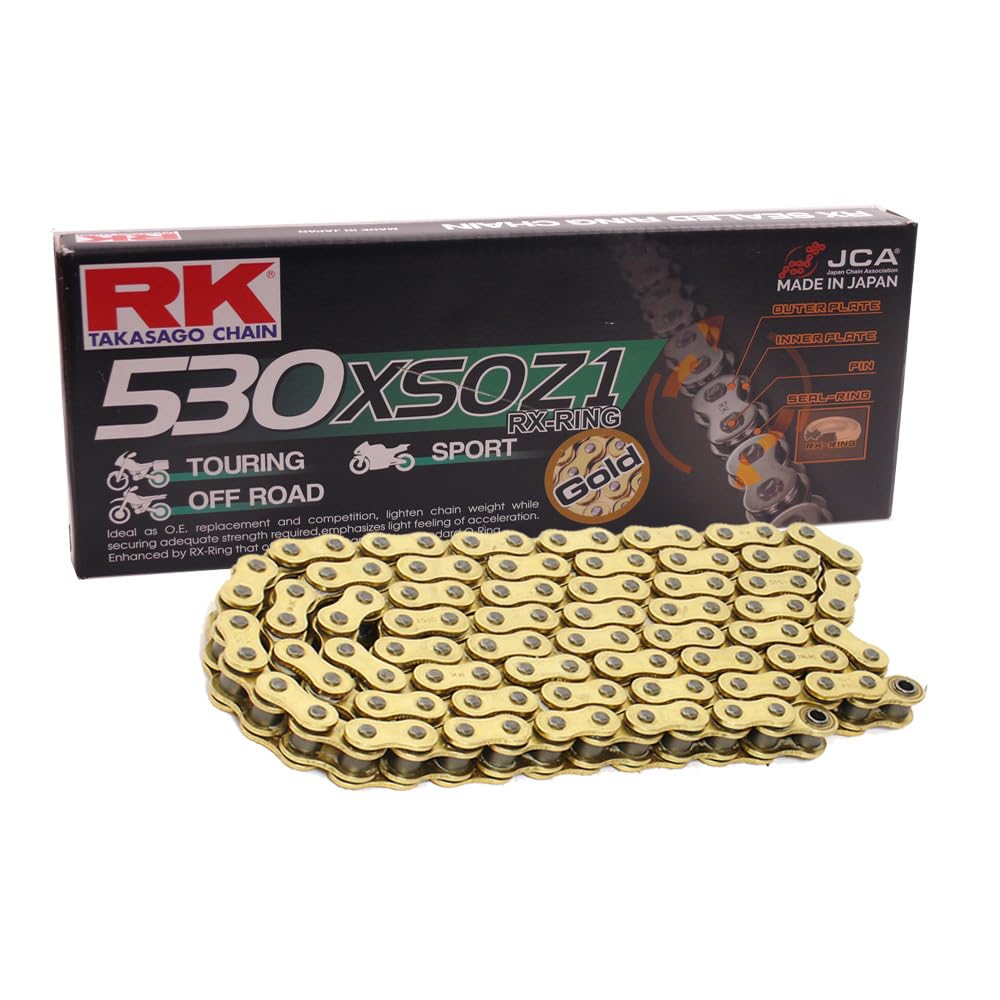 Kettensatz geeignet für Honda CB 750 Four 69-76 Kette RK GB 530 XSO 100 offen GOLD 18/48
