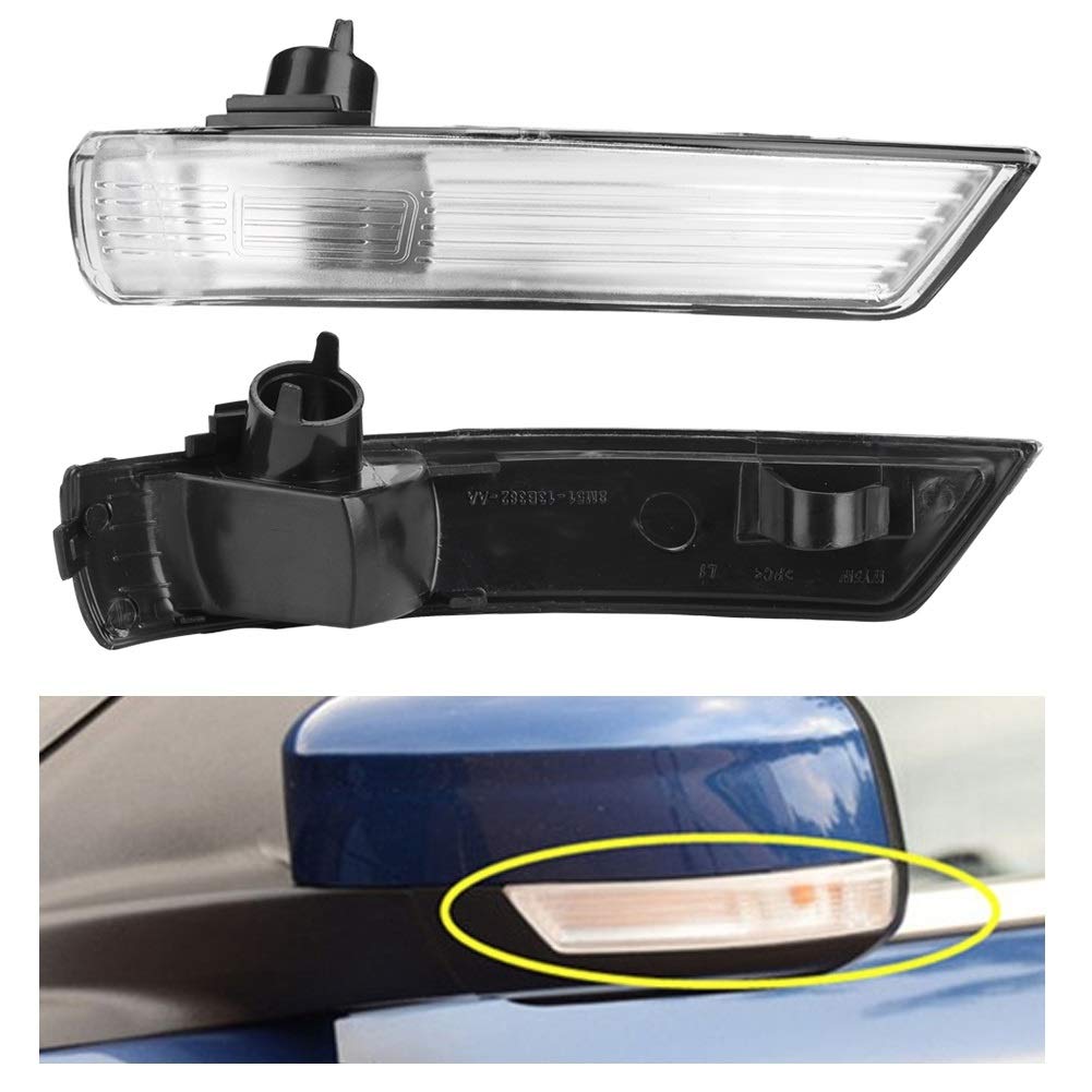 Jadeshay Indicatori di Direzione,2 pezzi Ala Indicatore Specchio Lampada Copriobiettivo Indicatore Specchietti Retrovisori Esterni Copriobiettivo per Ford Focus 2008-2018