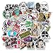 BLOUR 50 pièces Star Wars Autocollants pour Enfants Bricolage créatif Graffiti Autocollant pour Planche à roulettes Bagages Ordinateur Portable Guitare réfrigérateur Voiture Doodle décalcomanie