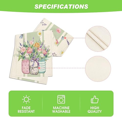 Miniatura 5 de Artoid Mode Vase Bloom - Camino de mesa de primavera con tulipanes y lavanda, decoración de mesa de comedor de cocina de verano para decoración de