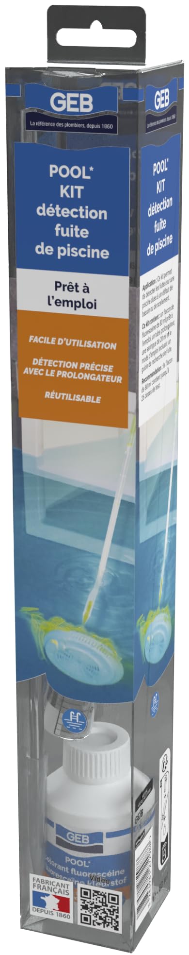 GEB Kit de detección de fugas para piscina y spa. Listo para usar, fácil de usar y reutilizable hasta 26 pruebas, amarillo