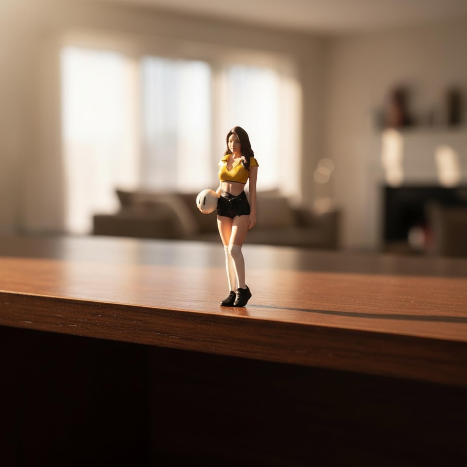 Figurine Footballeuse Sportif Figurine en Résine Soigné Miniature Collection pour Collectionneurs, 1/24 | Peint à la Main, Statuette Collection, pour Maquette