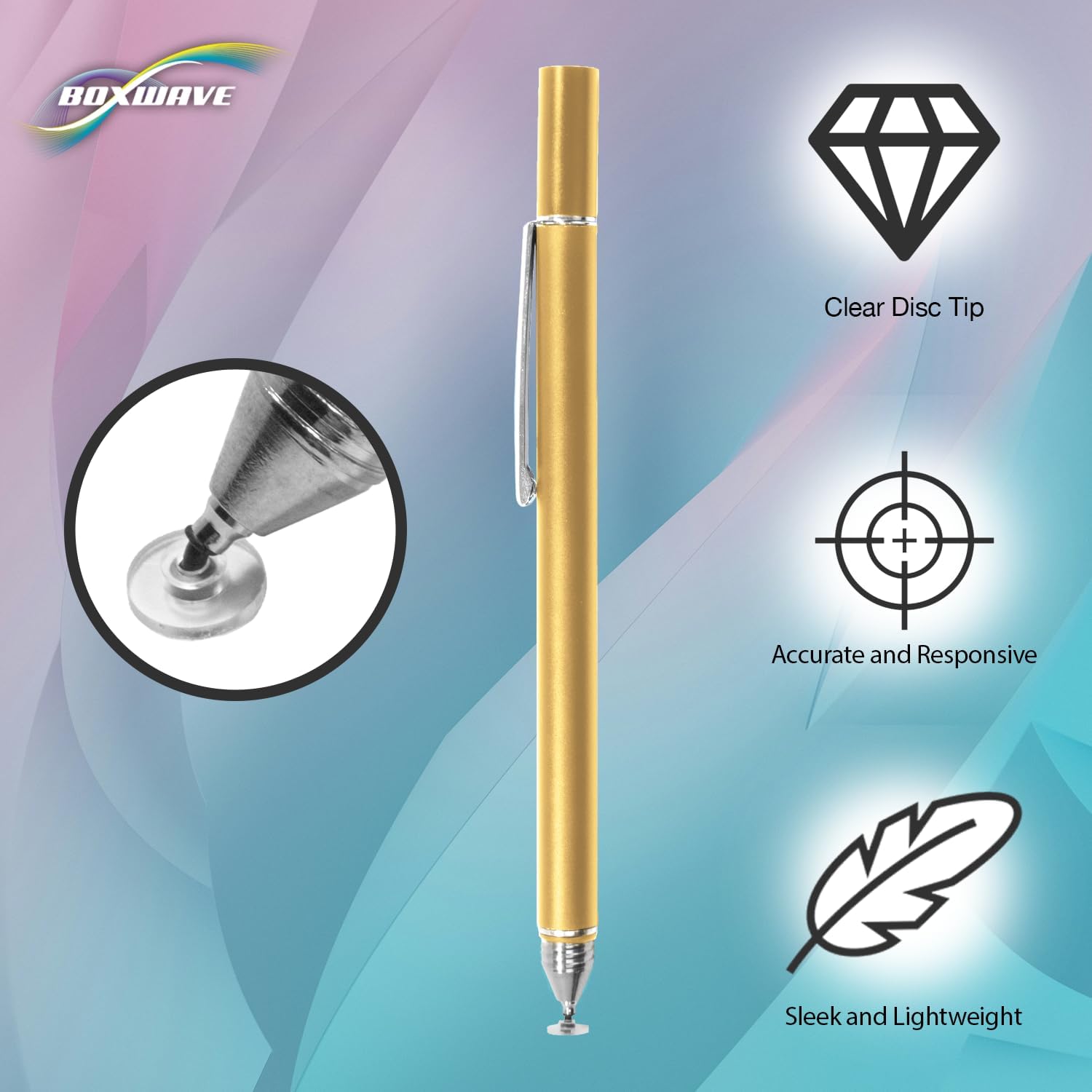 BoxWave Stylus Pen Compatible with Olea Omaha Crypto ATM (21.5 in) - FineTouch Capacitive Stylus, Super Precise Stylus Pen - Champagne Gold image 4