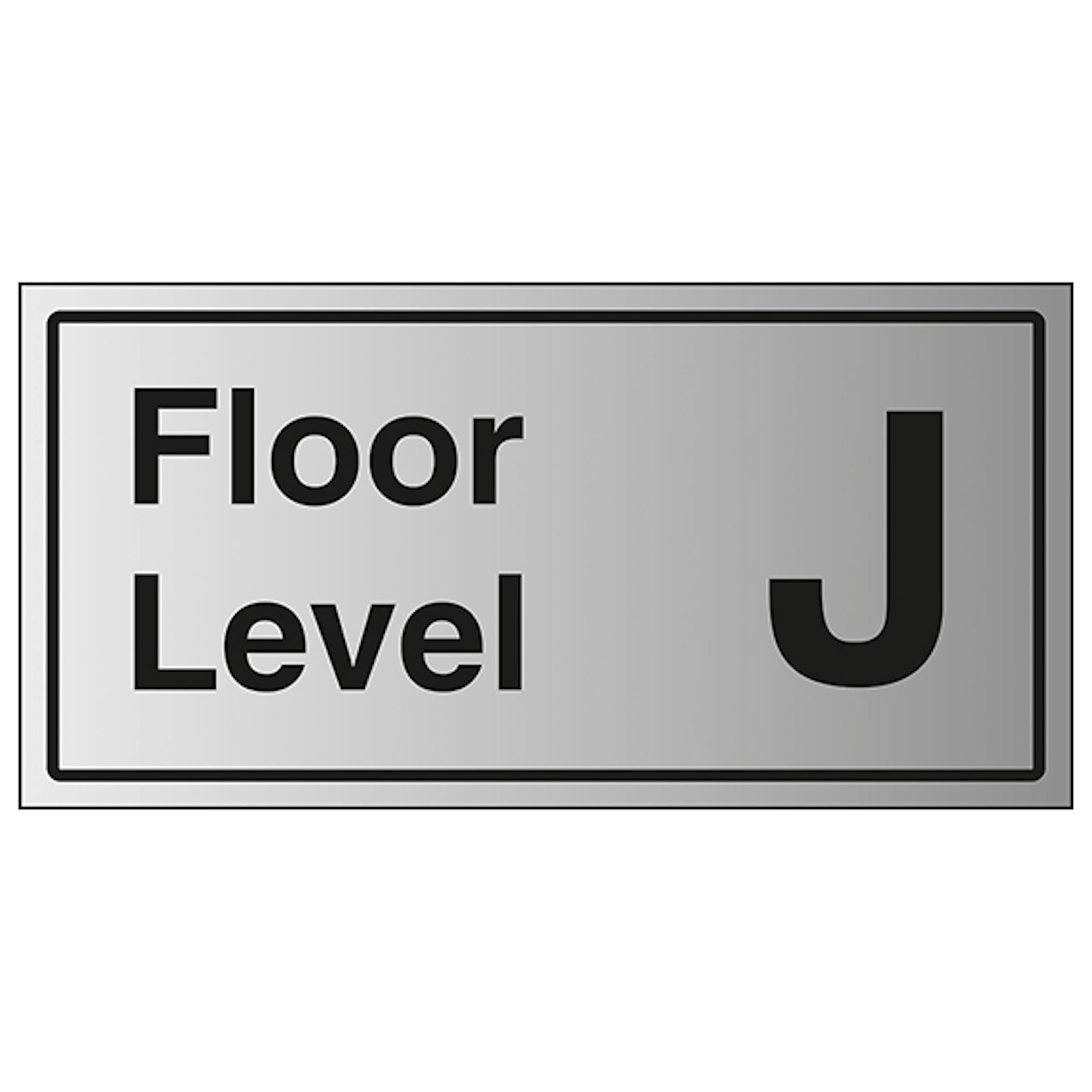 V Safety Floor Level J 300 x 150 mm - 1.6mm Aluminium Effect Rigid Plastic Safety Sign