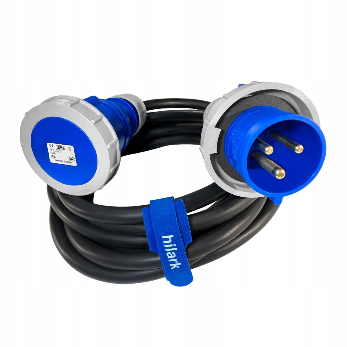Hilark Cable Tech CEE-Verlängerungskabel 32A 3-polig IP67 3x4mm Gummi H07RN-F OnPD 10m