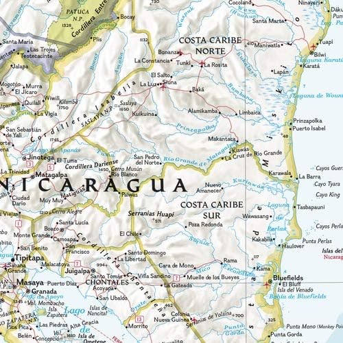 Miniatura 2 de National Geographic Mapa de pared clásico de América Central, 29 x 22,5 pulgadas, impresión de calidad artística