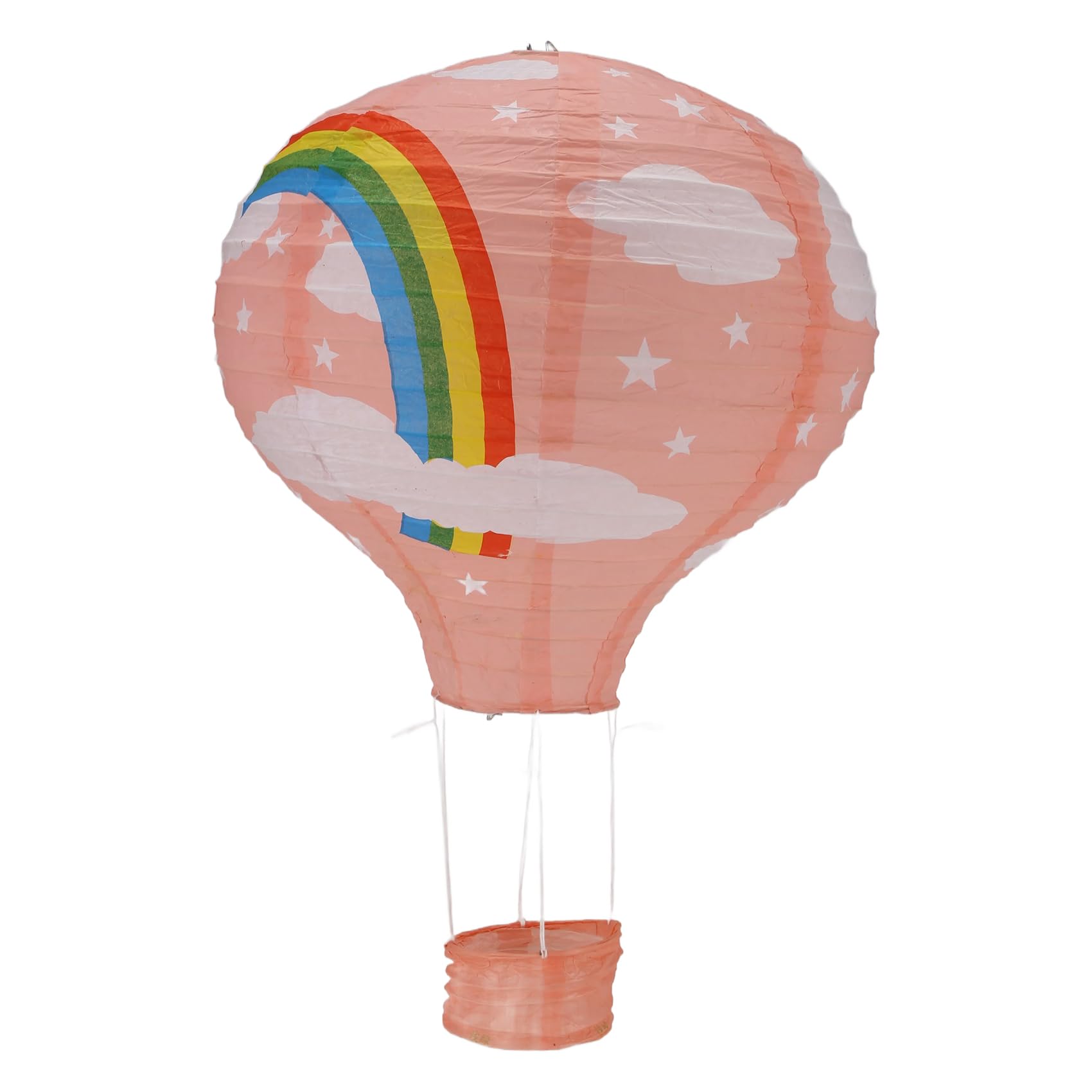detee 12inch Hot Air Balloon Paper Lantern Lampshade Ceiling Light Wedding Party Decor, Pink Rainbow