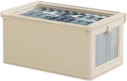 Caixa Organizadora com Tampa e Janela Transparente, Armazenamento para Roupas Íntimas, Sapatos, Brinquedos, Não Tecido