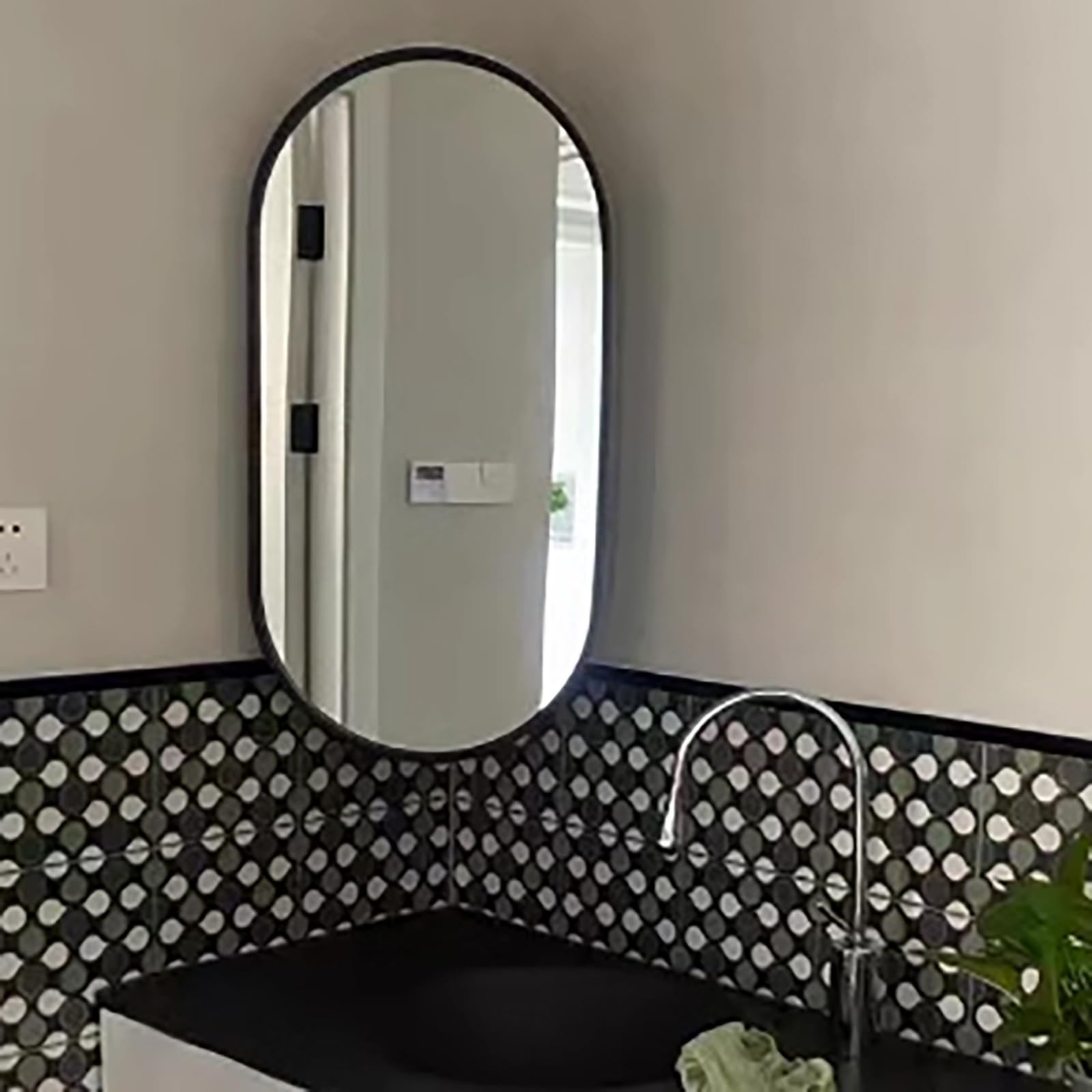 Hzscl Nero Swivel Corner Wall Mirror, 30X50cm, 35X60cm, 40X80cm, 40X90cm, 50X80cm, Black, White, Gold, Wall Mirror With Metal Frame, Hd Vanity Mirror, Safety Explosion Proof(,30X50cm/11.8X19.7in)