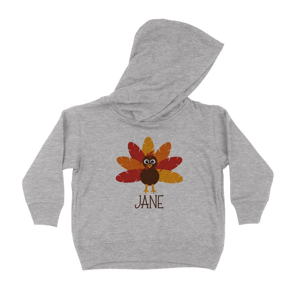 Turkey Jane Kids Hoodie Sweatshirt Toddler 5T Heather Grey