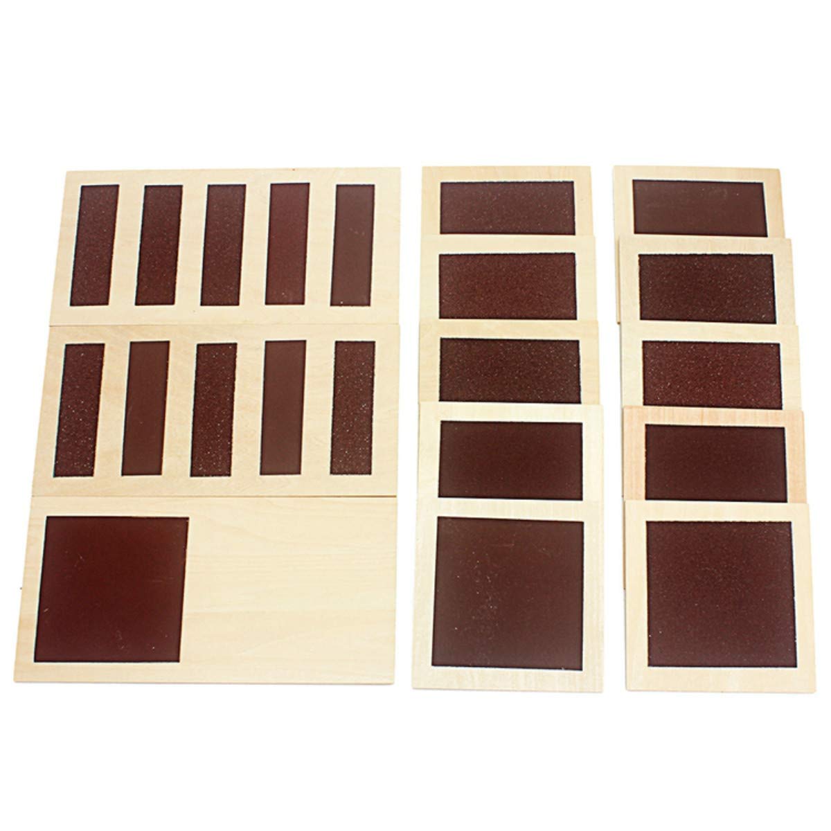 Danni Montessori Wood Sensory Educational Toys for Children Sensorial Rough and Smooth Boards for Toddler Touch Early Childhood Preschool