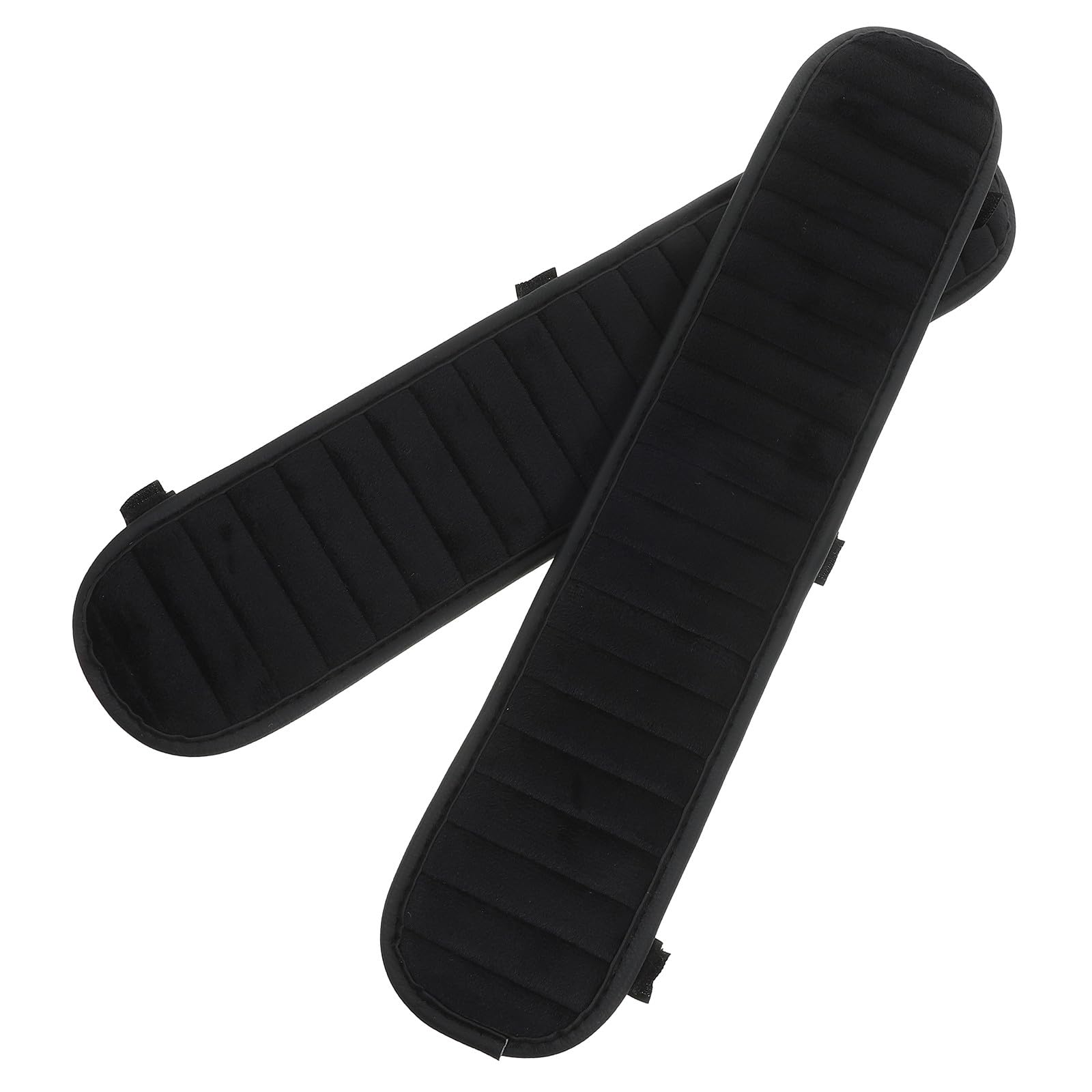 BETOOKY 1 Paar Plüsch Armlehnenbezüge für Bürostühle Rutschfestes Armlehnenpolster Abnehmbar für Chefsessel Schwarz 45x10cm