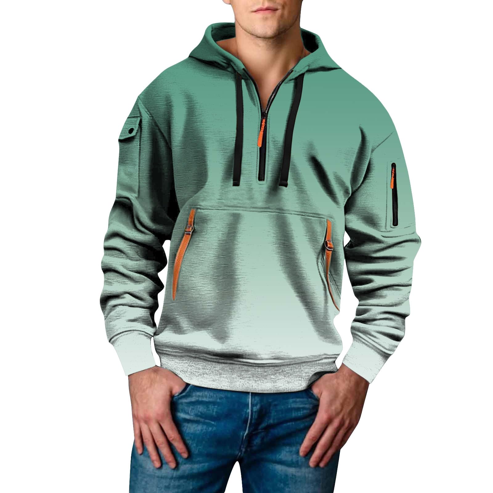 Sudadera con Capucha Sin Mangas Hombre Mint Green M 5