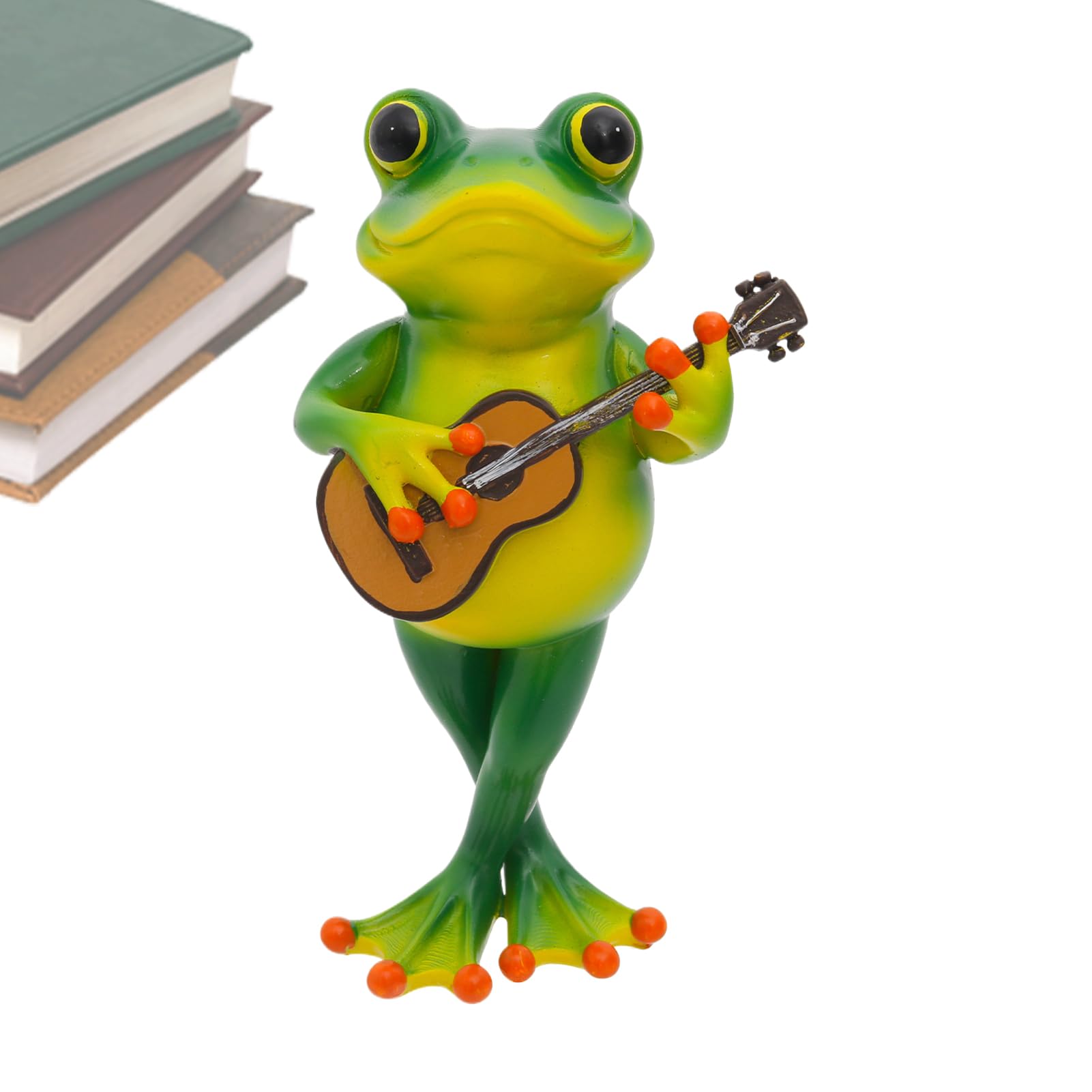 Sculpture de grenouille musicale en résine durable pour décoration de jardin soignée