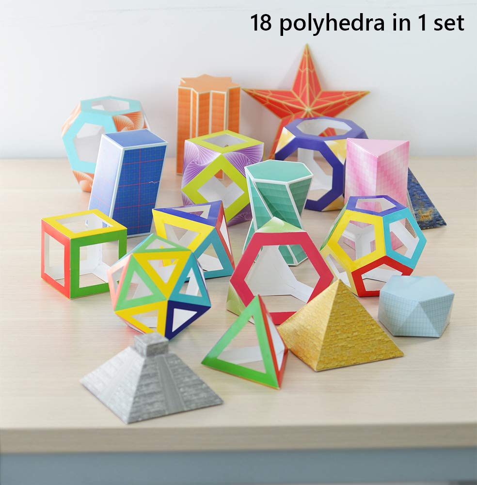 Polyhedra Magic Edges. Set #4 / The Simplest Polyhedra. 3D Paper Model Kits. Platonic Solids. Archimedean Solids. Prisms. Pyramids. - Image 8