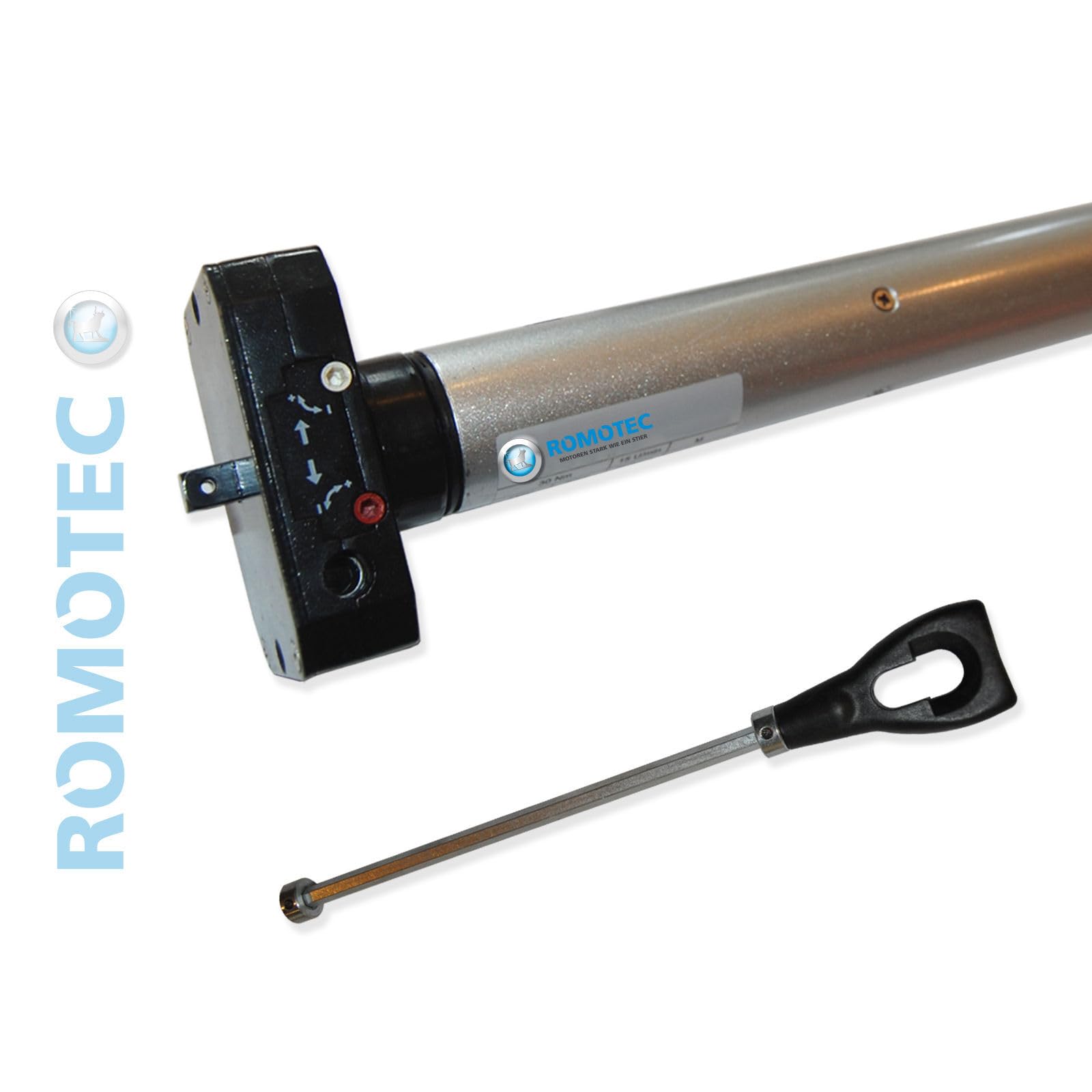 Torantrieb 120 Nm SW70, Rohrmotor mit Notöffnung, bis 180 kg, Rollgitter NHK