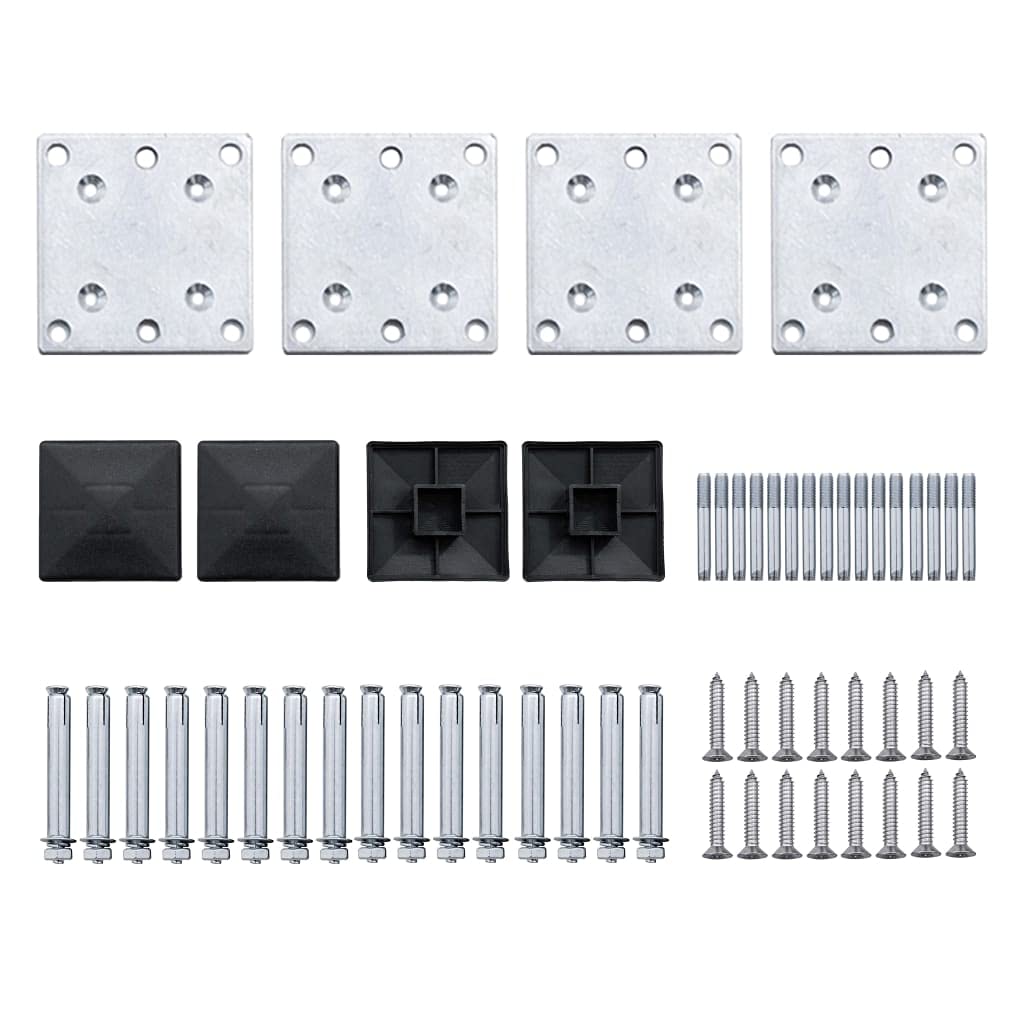 Zaunelement Set WPC Sichtschutzzaun Windschutzzaun Lamellenzaun Windschutz Sichtschutz Zaun Element Terrasse Garten 526x186 cm Schwarz