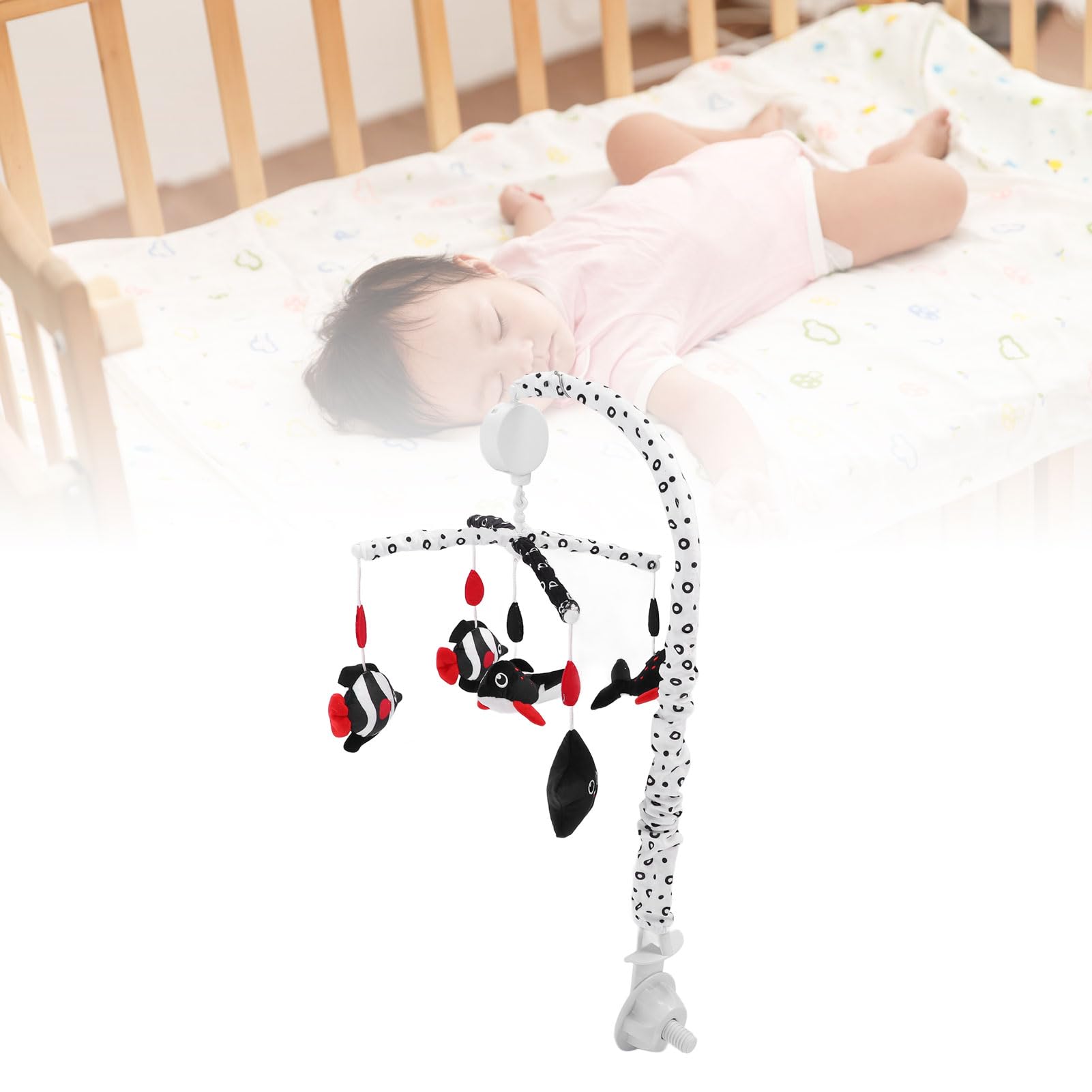 Generic Giostrina Musicale con Accessori in peluche. Vivaci Colori rosso. Suono Rilassante per il Sonno del Bambino (oceano)