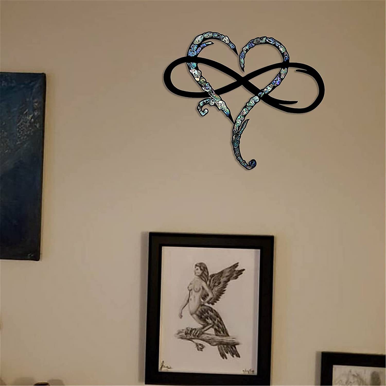 Huhebne Oneindig teken metaal muur decor liefde oneindigheid symbool muur decoratie decoratie kunst teken voor tuin erf thuis : Huhebne