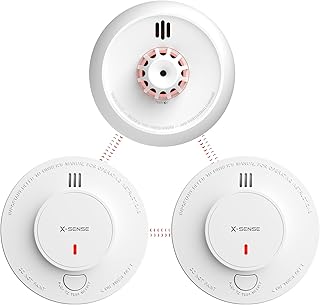 X-Sense Wireless Interlinked Smoke and Heat Alarms Bundle, 1 Heat Alarm & 2 Smoke Detectors, Sealed 10-Year Lithium Battery, EN 14604 Standard and BS 5446 Compliant, X-Sense Link+ Series Alarms, HS21
