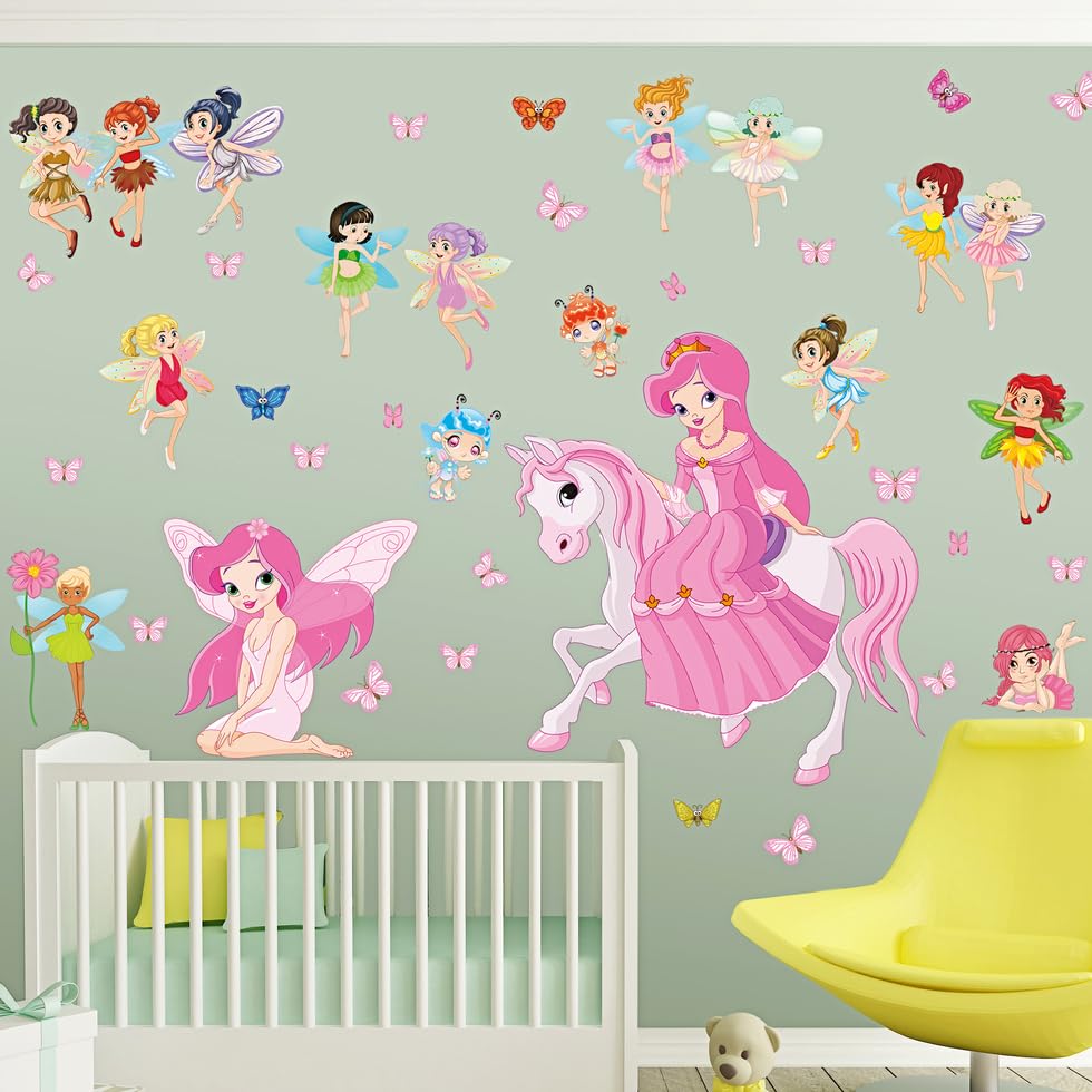 Vinilos Decorativos Princesa y Hada 4 unidades 12x18 pulg miniatura 3