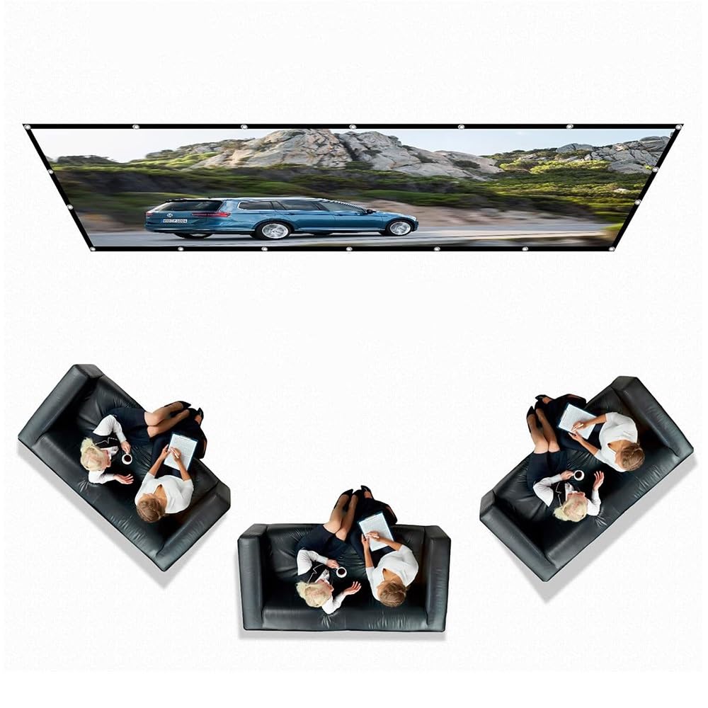 KADEUX Telo Da Videoproiettore Pieghevole Per Interno Esterno, HD 3D Telo Proiettore Videoproiezione, Schermo Proiezione Doppia Faccia, Con Borsa Per Il Trasporto, 60 Pollici-200 Pollici 16:9 4:3(150i