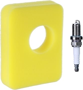 Air Filter 799579 Replacement Foam Air Cleaner fit for Briggs and Stratton Engine Air Filters Spark Plug compatible with Briggs and Stratton Lawn Mower