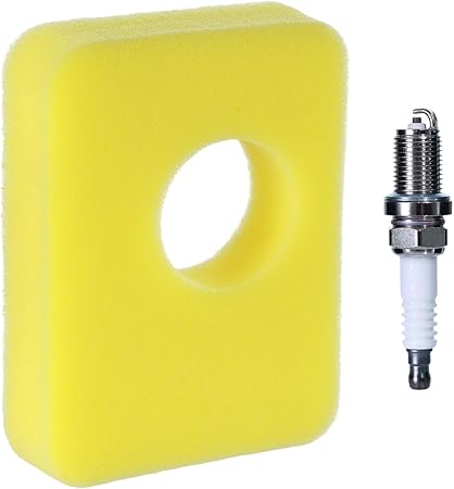 Air Filter 799579 Replacement Foam Air Cleaner fit for Briggs and Stratton Engine Air Filters Spark Plug compatible with Briggs and Stratton Lawn Mower