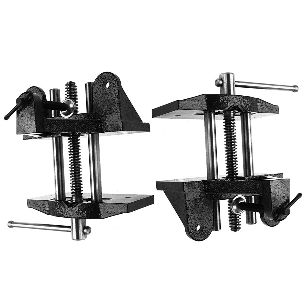 Cocoarm Morsa per la Lavorazione del Legno Morsa da Tavolo in Ghisa Morsetto Manuale con Design con Ganascia in Acciaio Al Carbonio Sostituibile e Asta in Acciaio da 45 Mm per Falegnami Riparazione e