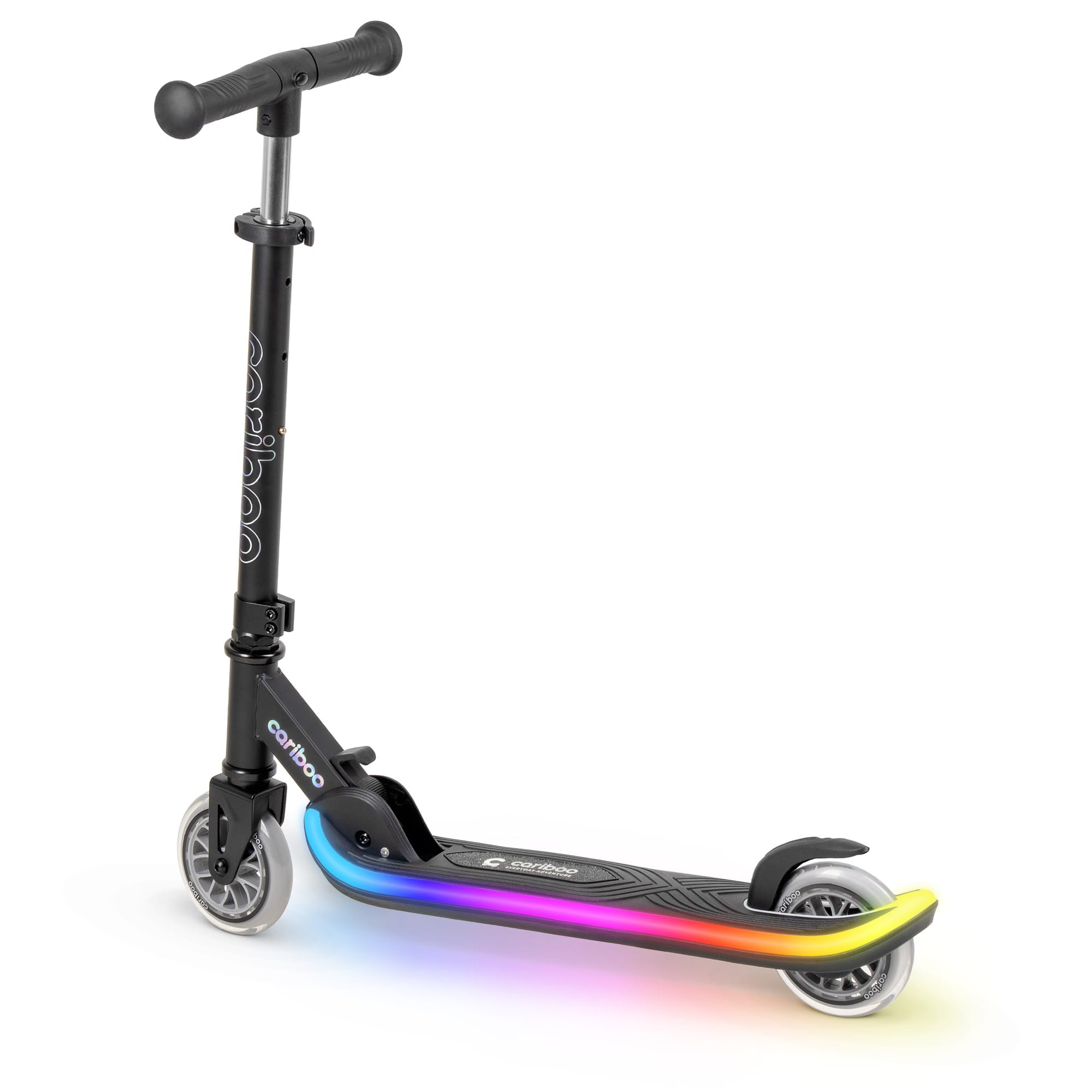 Cariboo Patinete Niño 3 años - Plataforma Luminosa - Plegable - Manillar Ajustable - hasta 50 kg - 5 Modos Multicolor - LEDstar