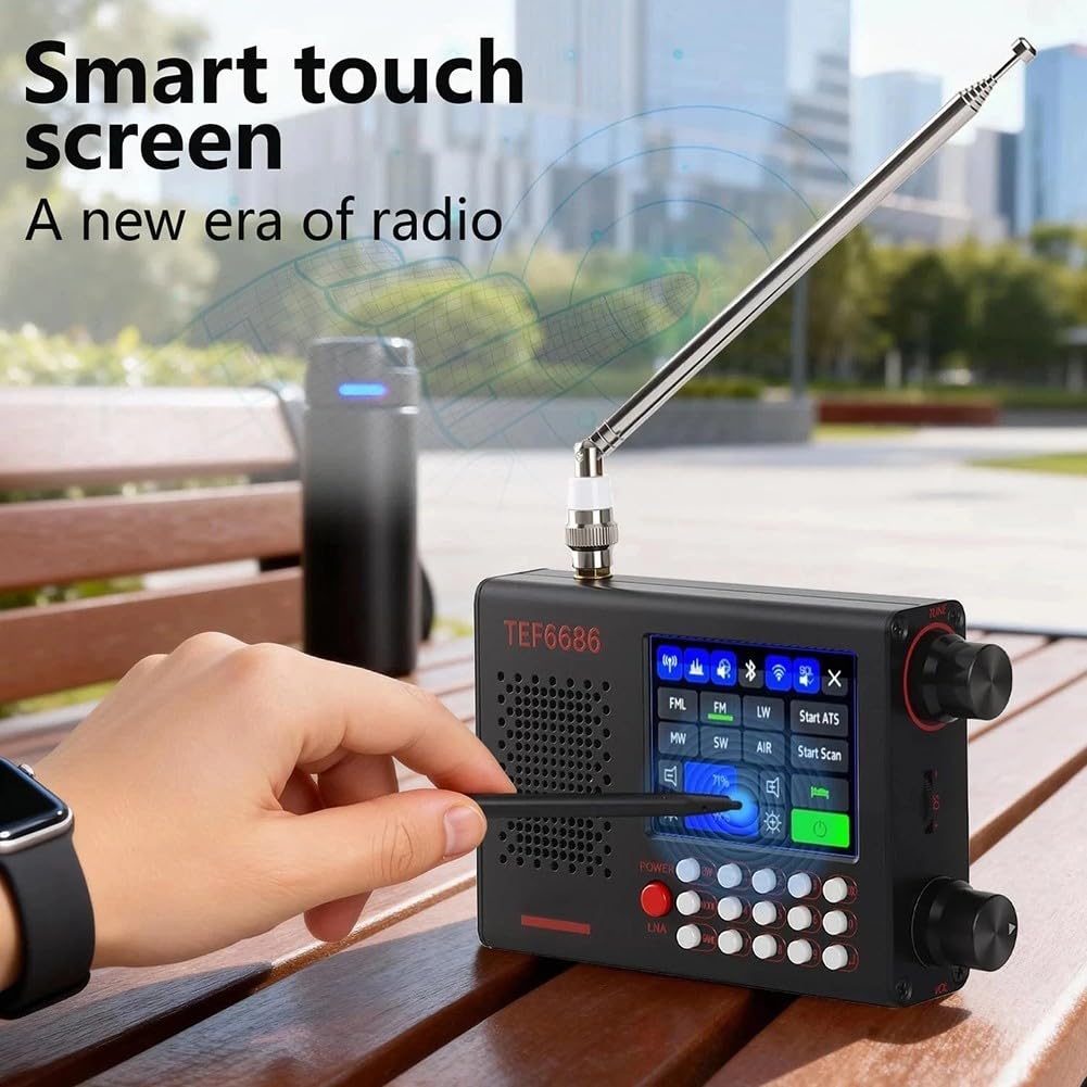 TEF6686 Radio portátil de onda corta con receptor DSP, banda completa AM/FM/SW/LW, 5000 mAh, conector de 3,5 mm para viajes y camping