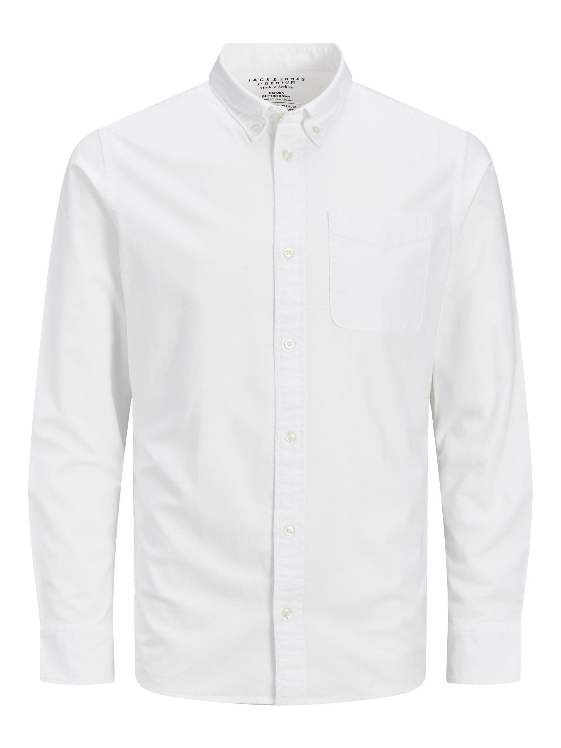 Jack & Jones Camicia Da Uomo Slim Fit, Bianco, Xxl-image