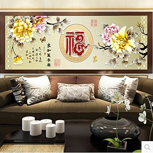 Point de croix fleur style chinois C0034 pour broderie zen