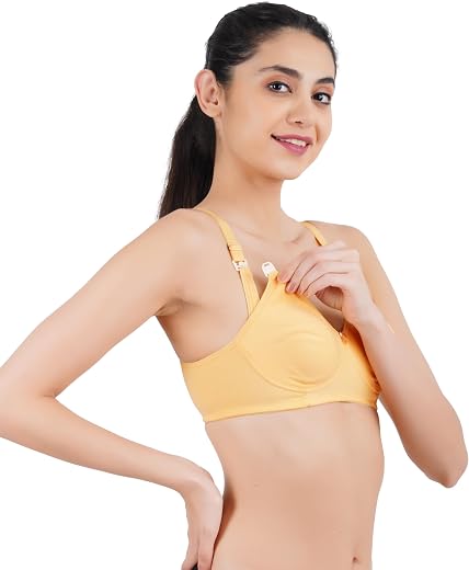 Brida Exotica Cotton Feeding Bra for Women | Maternity Nursing Bra Non Padded Wire Free | Full Coverage Plus Size Breastfe...