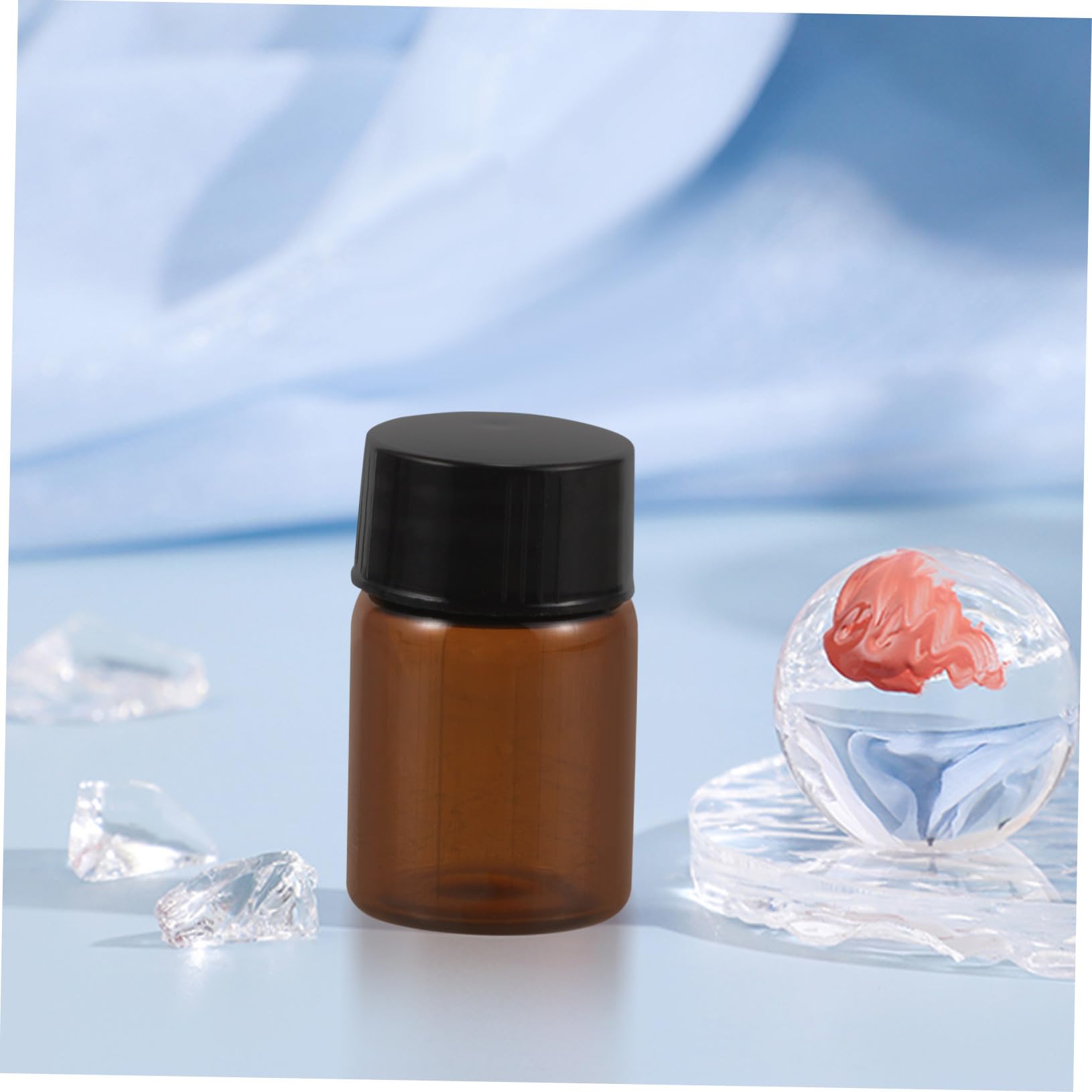 Cabilock 100 Piezas Botellas de Viaje para Maquillaje Unidades Frascos Rellenable de Vidrio con Tapa Negra Dispensadores Cosméticos Portátiles para Loción y Aceites Esenciales