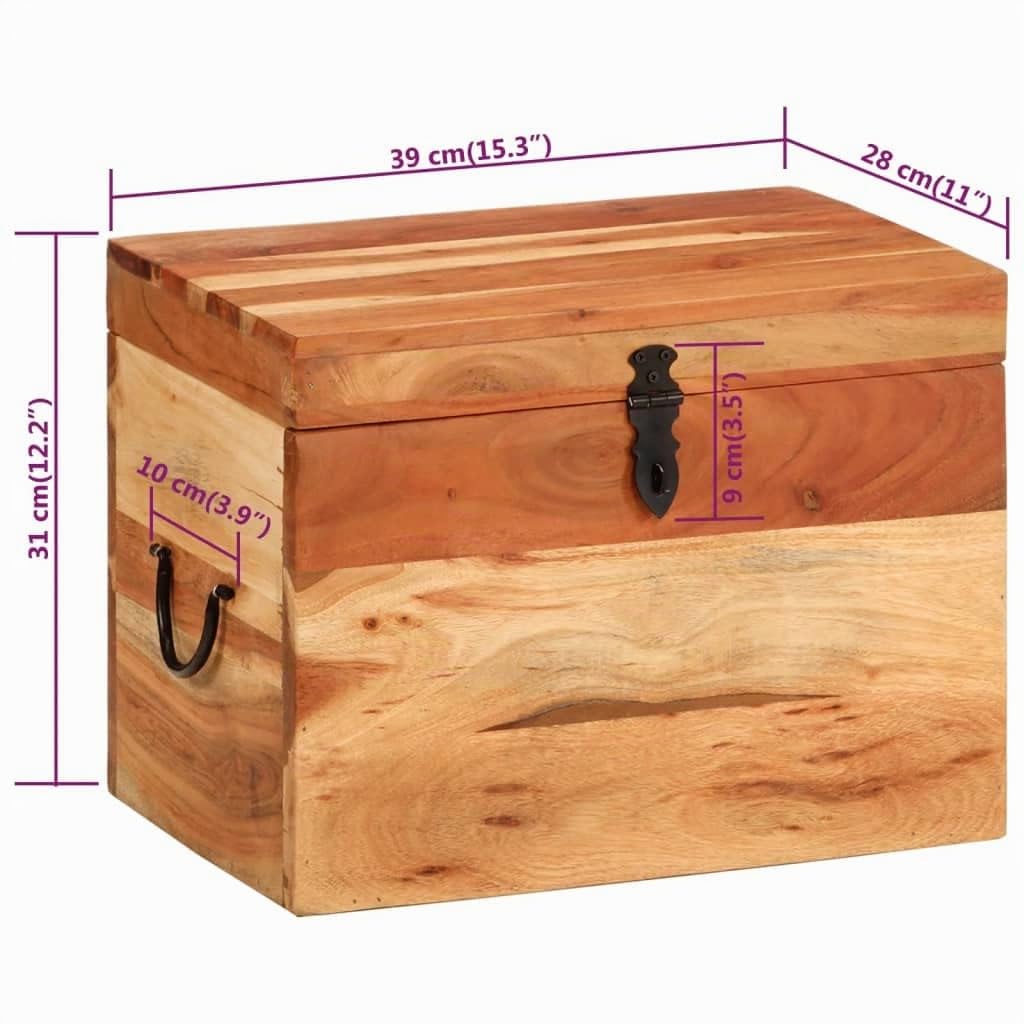 vidaXL Aufbewahrungsbox 39x28x31 cm Massivholz Akazie, Werkzeugkasten, Werkzeugkoffer, Box, Lagerbox, Aufbewahrungsbox mit Deckel, Aufbewahrungskiste