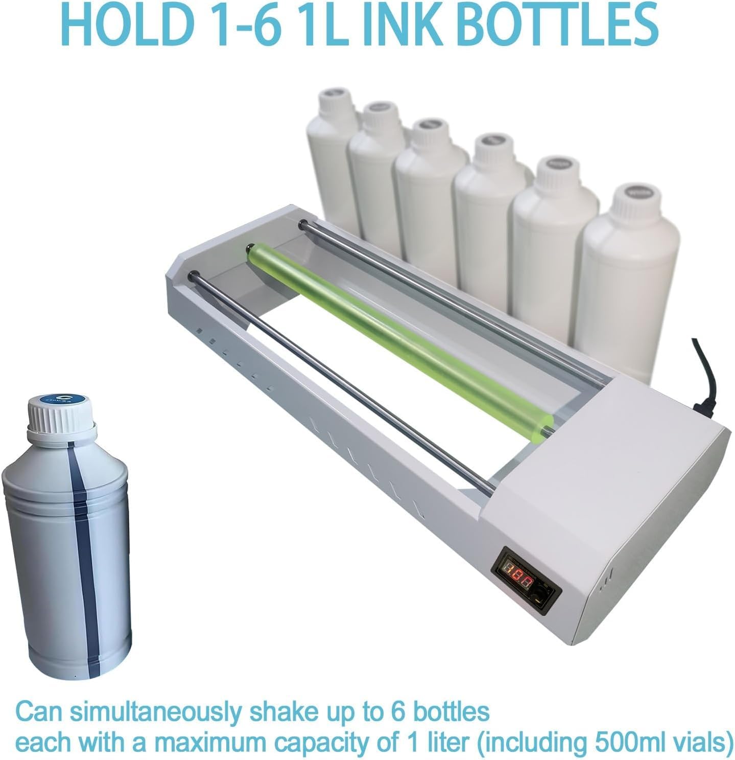Mezclador de pintura eléctrico, mezclador de tinta para tinta DTF, capacidad para botellas de 1 litro para mezclar acuarelas y manualidades