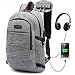 Laptop Backpack for boys & Men & Women,Anti Theft Waterproof School Bookbag with USB Charging Port for College Student for Teen Girls,Travel Business Backpack Fits Under 15.6-Inch Laptop Notebook,Grey