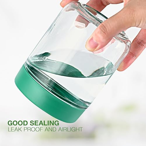 Miniatura 4 de Hoa Kinh - Paquete de 6 tarros de vidrio para almacenar alimentos con tapas, a prueba de fugas, pequeños frascos de vidrio para avena durante la